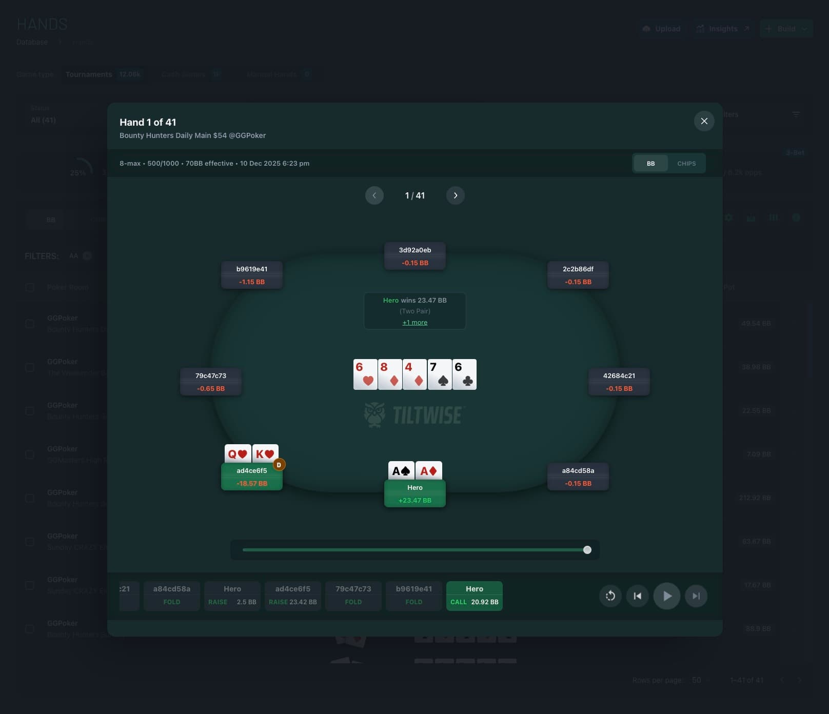 Tiltwise hand builder interface